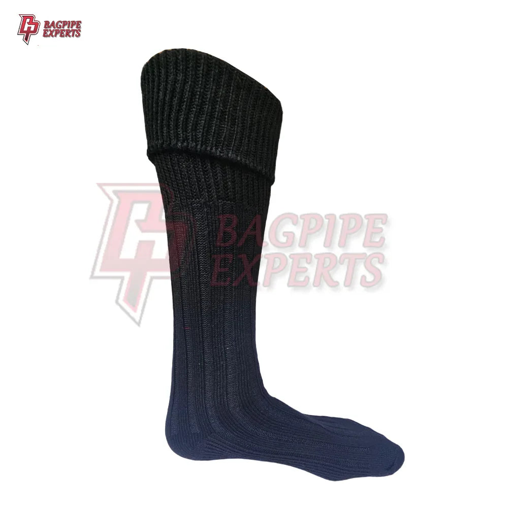 Black Scottish Kilt Hose – Traditional Highland Dress Socks