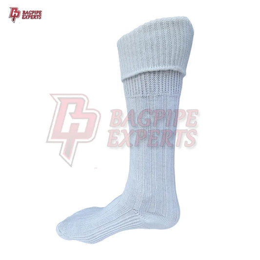 Elegant White Scottish Kilt Hose Socks – Perfect for Weddings & Formal Highland Wear