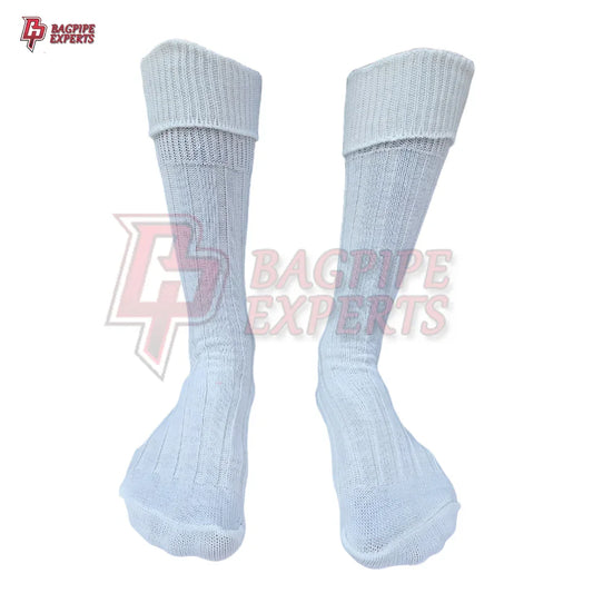 Elegant White Scottish Kilt Hose Socks – Perfect for Weddings & Formal Highland Wear