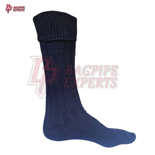 Classic Blue Scottish Kilt Hose Socks – Highland Dress Essential
