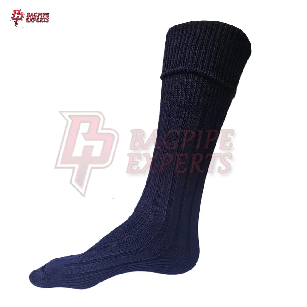 Classic Blue Scottish Kilt Hose Socks – Highland Dress Essential