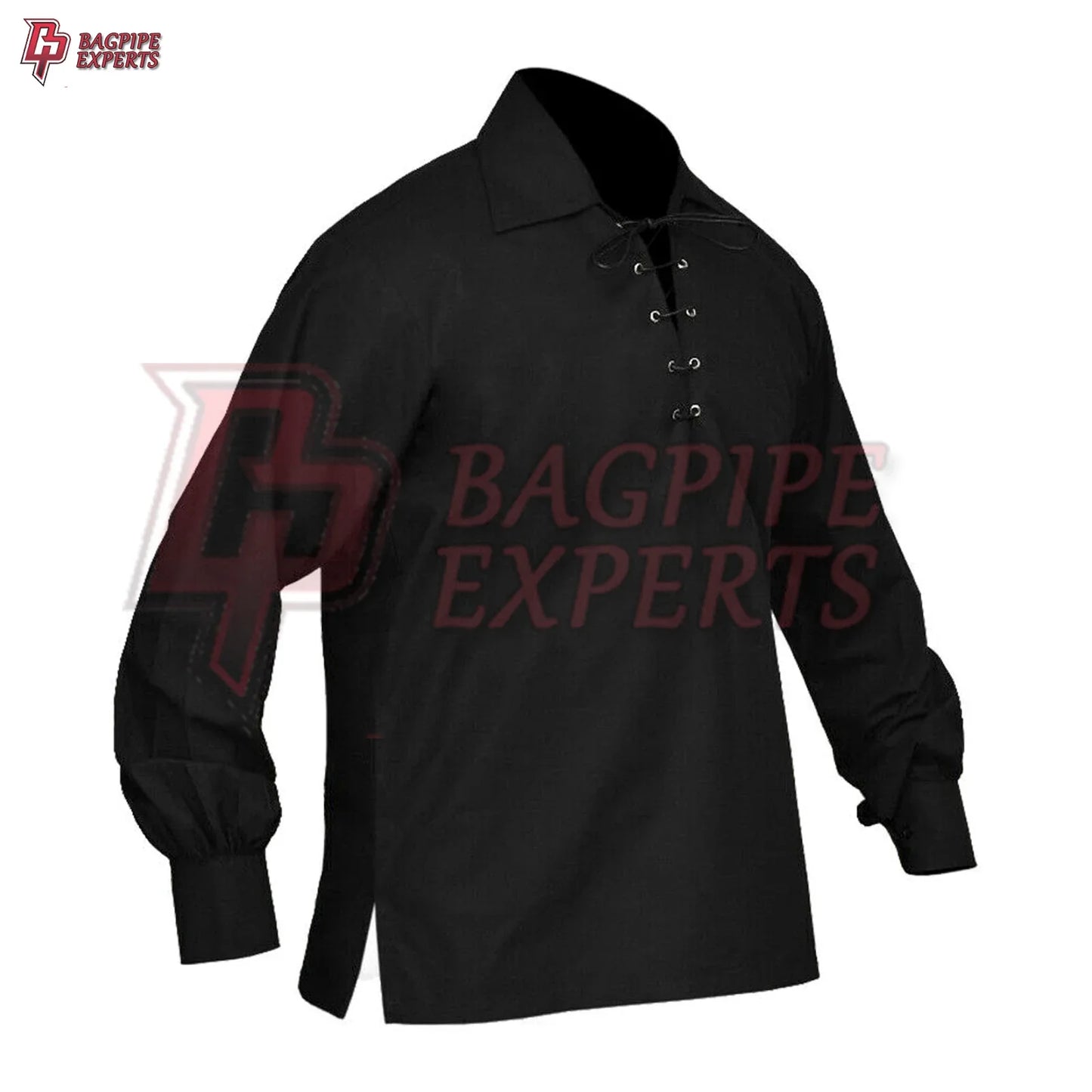 Black Jacobite Ghillie Shirt – Traditional Scottish Highland Wear