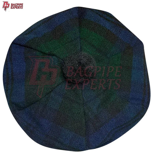 Black Watch Tartan Tam O’Shanter Hat – Traditional Scottish Tammy