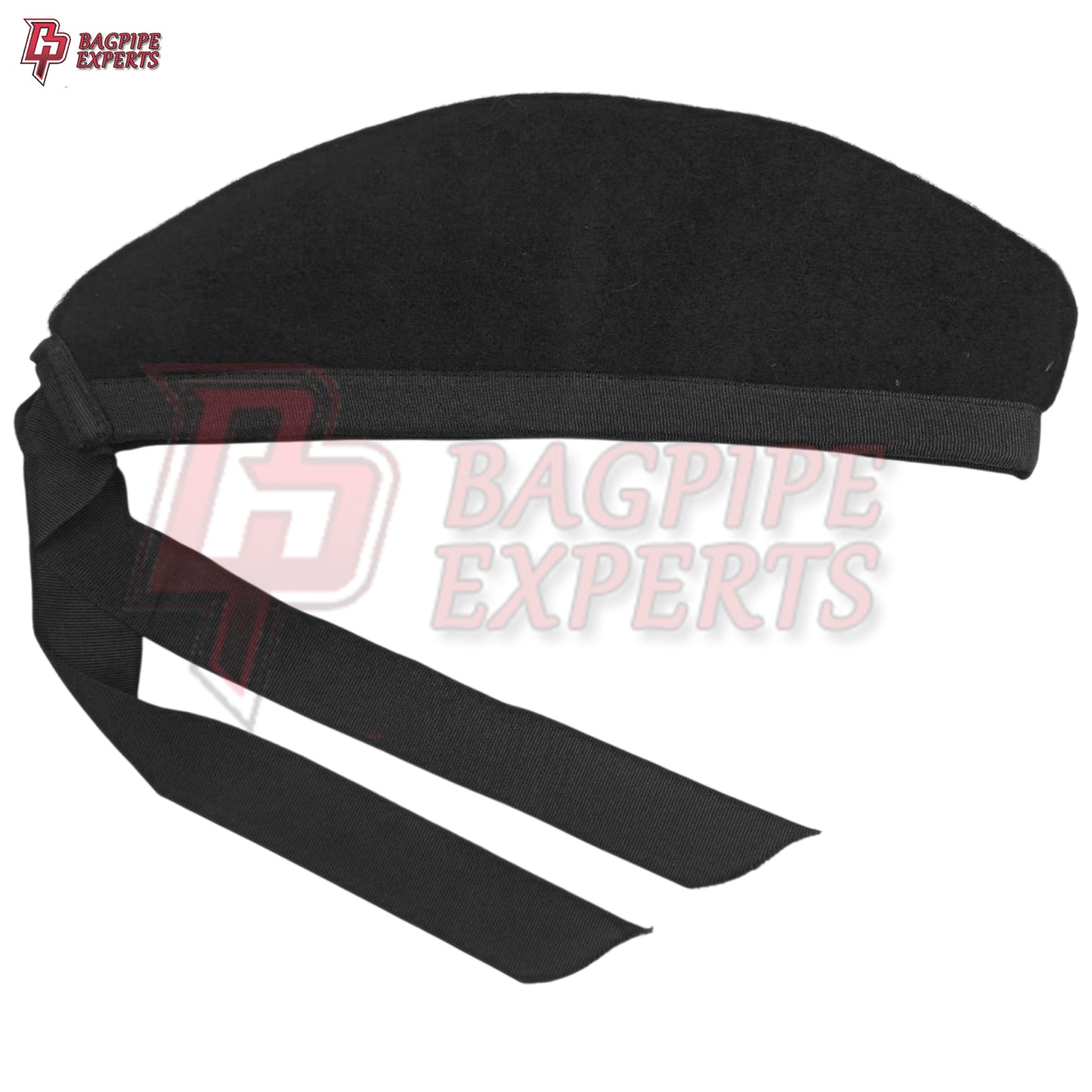 Scottish Glengarry Hat – Plain Black Pure Wool Highland Piper Cap