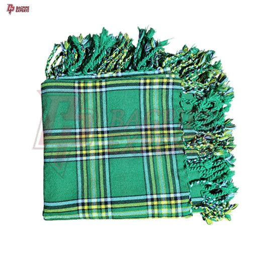 Irish Green Fly Plaid – Traditional Tartan Shoulder Drape for Highland Dress