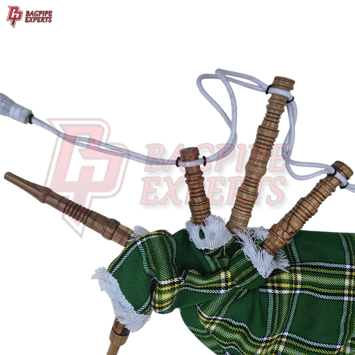 Kids Mini Bagpipes – Scottish Irish Green & White Tartan Playable Toy Instrument