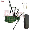 Great Highland Bagpipes – Irish Green Silver Mounts with Case & Reeds
