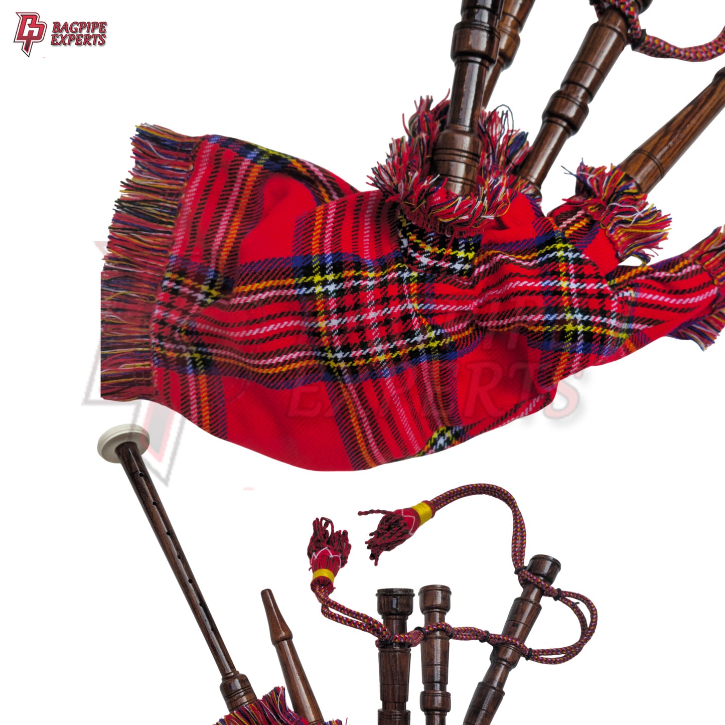 Scottish Mini Bagpipes for Kids – Royal Stewart Tartan Playable Toy Instrument