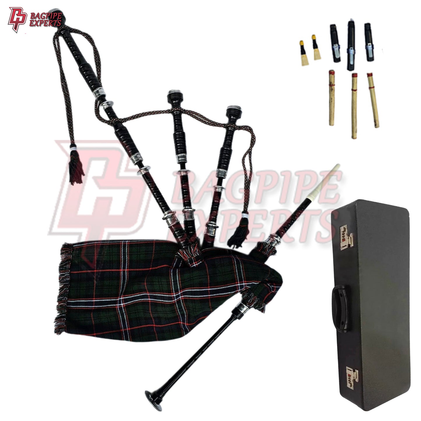 Great Highland Bagpipes – National Scotland Silver Mount with Case & Reeds