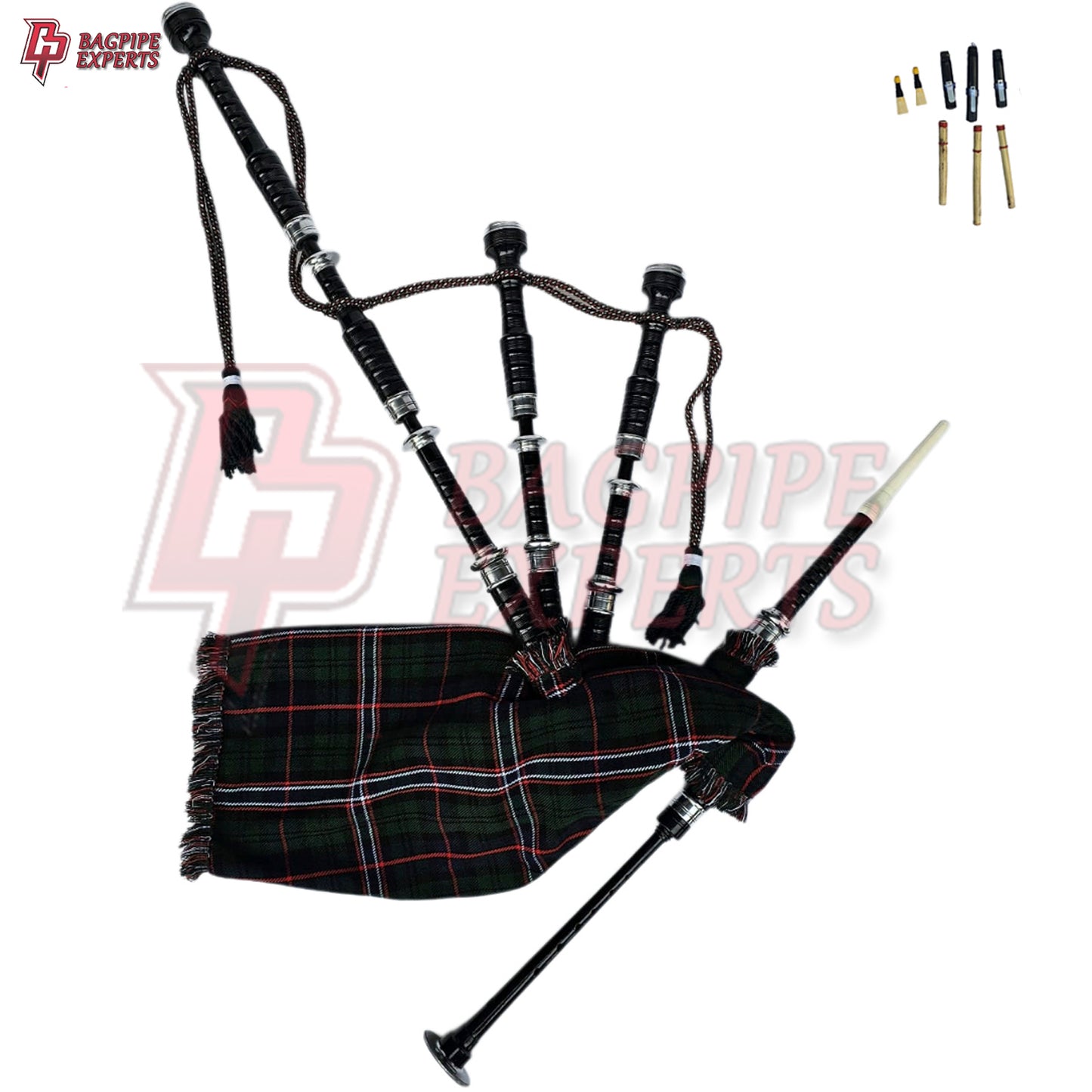 Great Highland Bagpipes – National Scotland Silver Mount with Case & Reeds