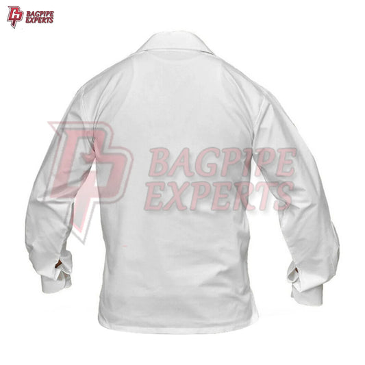 White Jacobite Ghillie Shirt – Traditional Scottish Highland Lace-Up Shirt