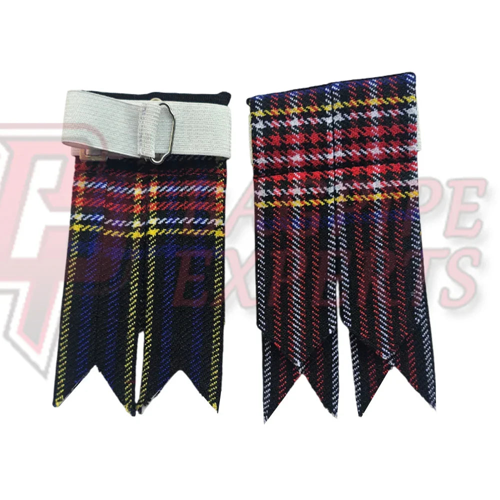 Black Stewart Kilt Flashes – Traditional Highland Wear Accessory