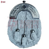 Premium Grey Fur Dress Sporran – 3 Tassels & Polished Chrome Cantle for Highland Wear