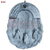 Premium Grey Fur Dress Sporran – Chrome Cantle with Intricate Celtic Design