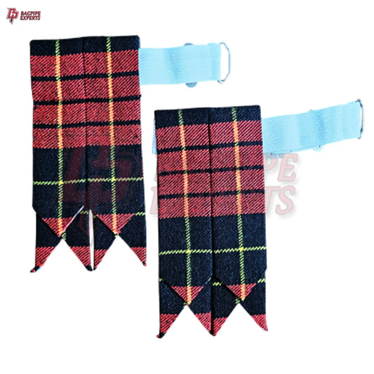 McQueen Modern Tartan Kilt Flashes – Traditional Sock Garters for Highland Dress