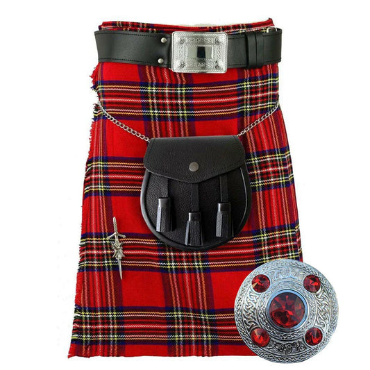 HIGHLAND SCOTTISH KILT OUTFIT SET -ROYAL STEWRAT TARTAN