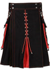 Majestic ''The Hybrid'' Utility Kilts Scottish Irish Modern Black Highland Kilt