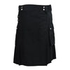 Black Cotton Canvas Alternative Utility Kilt