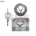 Scottish Kilt Belt Buckle – Celtic Knot Chrome Finish with Brooch & Pin