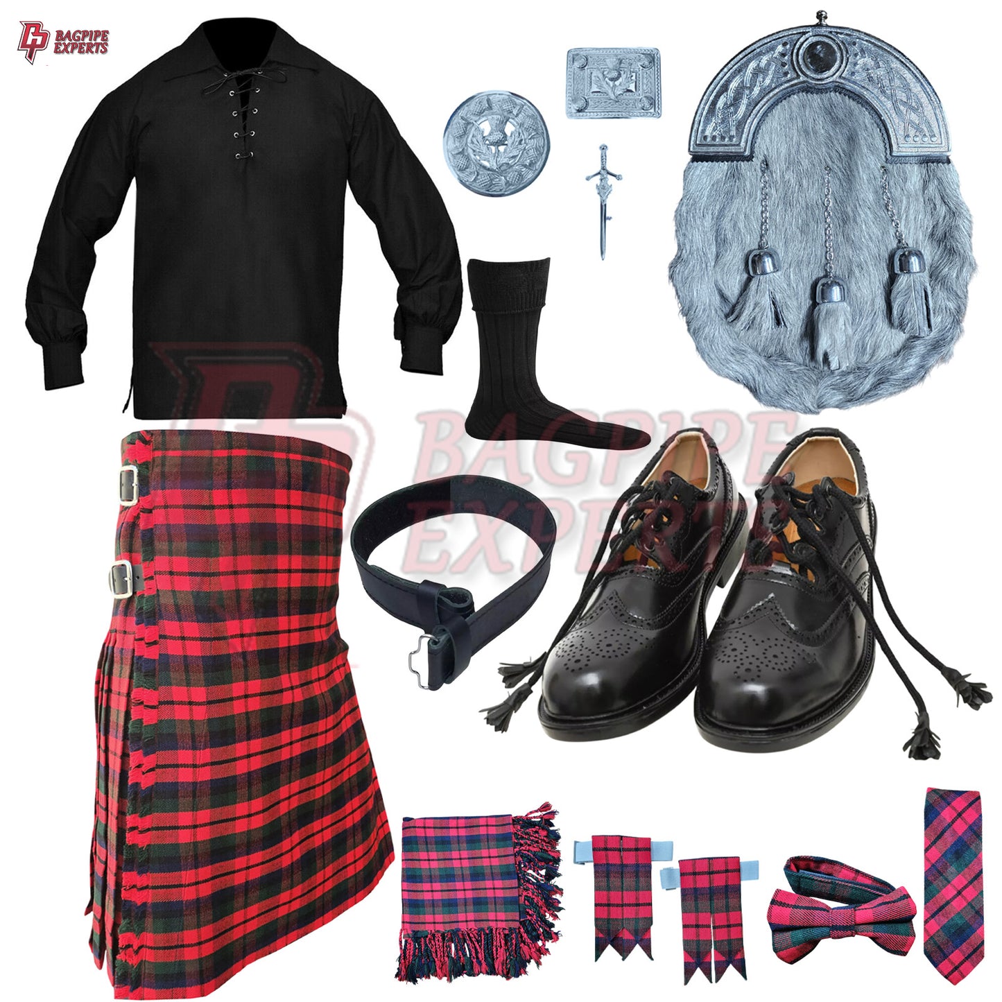 Robertson Red Tartan Highland Dress Set – Customizable Outfit