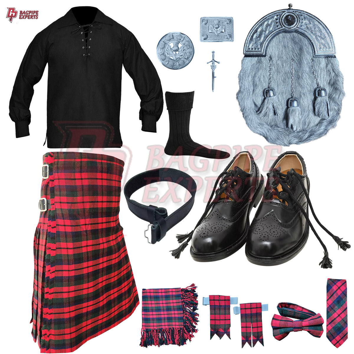 Robertson Red Tartan Highland Dress Set – Customizable Outfit