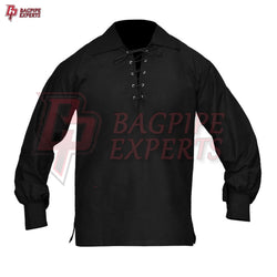 Black Jacobite Ghillie Shirt – Traditional Scottish Highland Wear