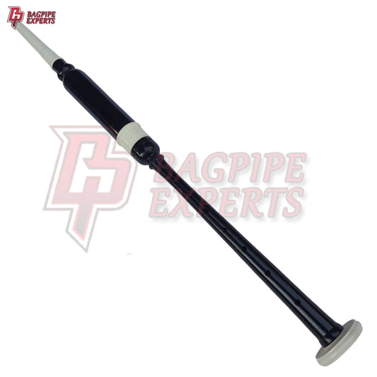 Bagpipe Practice Chanter – Black Ivory Mount with Carry Bag for Beginners & Pipers