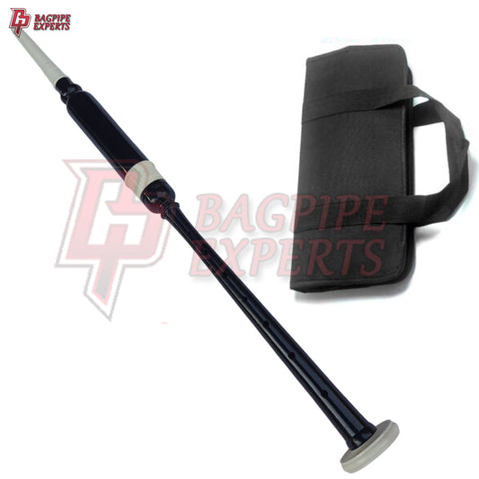 Bagpipe Practice Chanter – Black Ivory Mount with Carry Bag for Beginners & Pipers