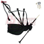 Great Highland Bagpipes – Black Watch Tartan Silver Mount with Case & Reeds