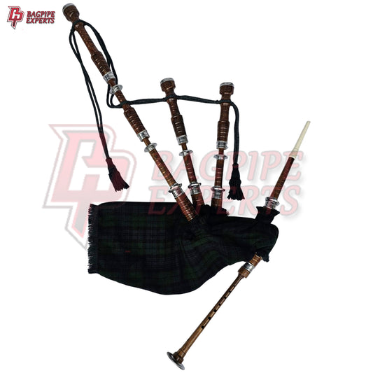 Great Highland Bagpipes – Black Watch Tartan with Natural Mounts, Case & Reeds