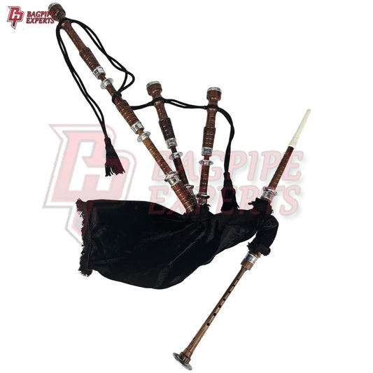 Great Highland Bagpipes – Black Velvet Natural Mount with Case & Reeds