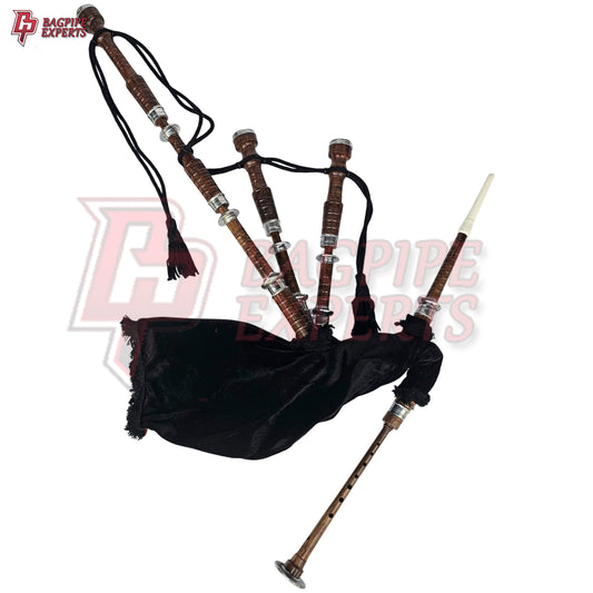 Great Highland Bagpipes – Black Velvet Tartan with Natural Mounts, Case & Reeds