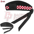 Scottish Glengarry Hat – Wool Diced Cap Black with Red & White Dice Pattern