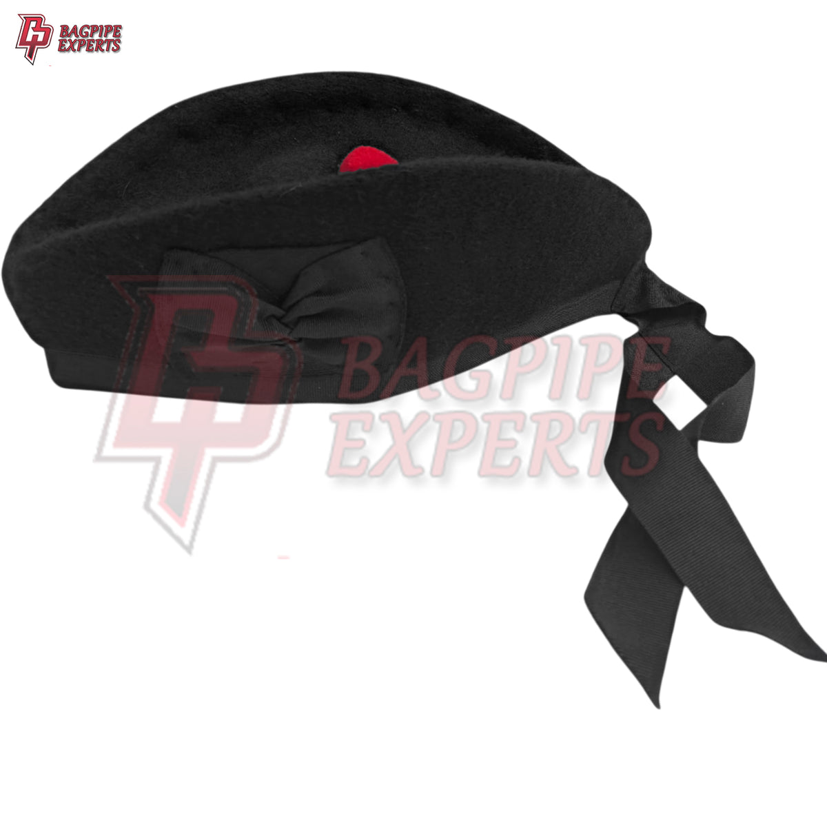 Scottish Glengarry Hat – Plain Black Pure Wool Highland Piper Cap