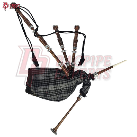 Great Highland Bagpipes – Gray Watch Tartan with Natural Mounts, Case & Reeds