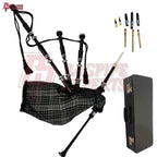 Great Highland Bagpipes – Gray Watch Tartan, Silver Mount with Case & Reeds