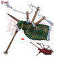 Kids Mini Bagpipes – Scottish Irish Green & White Tartan Playable Toy Instrument