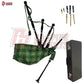 Great Highland Bagpipes – Irish Green Silver Mounts with Case & Reeds