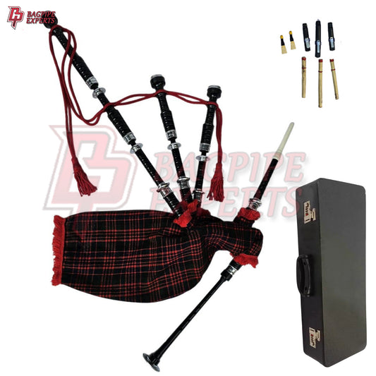 Great Highland Bagpipes – MacDonald Tartan Silver Mount with Case & Reeds
