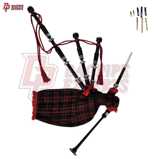 Great Highland Bagpipes – MacDonald Tartan Silver Mount with Case & Reeds
