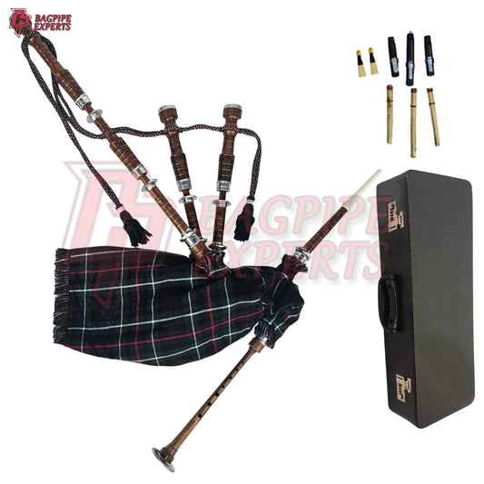 Great Highland Bagpipes – Mackenzie Tartan with Natural Mounts, Hard Case & Reeds