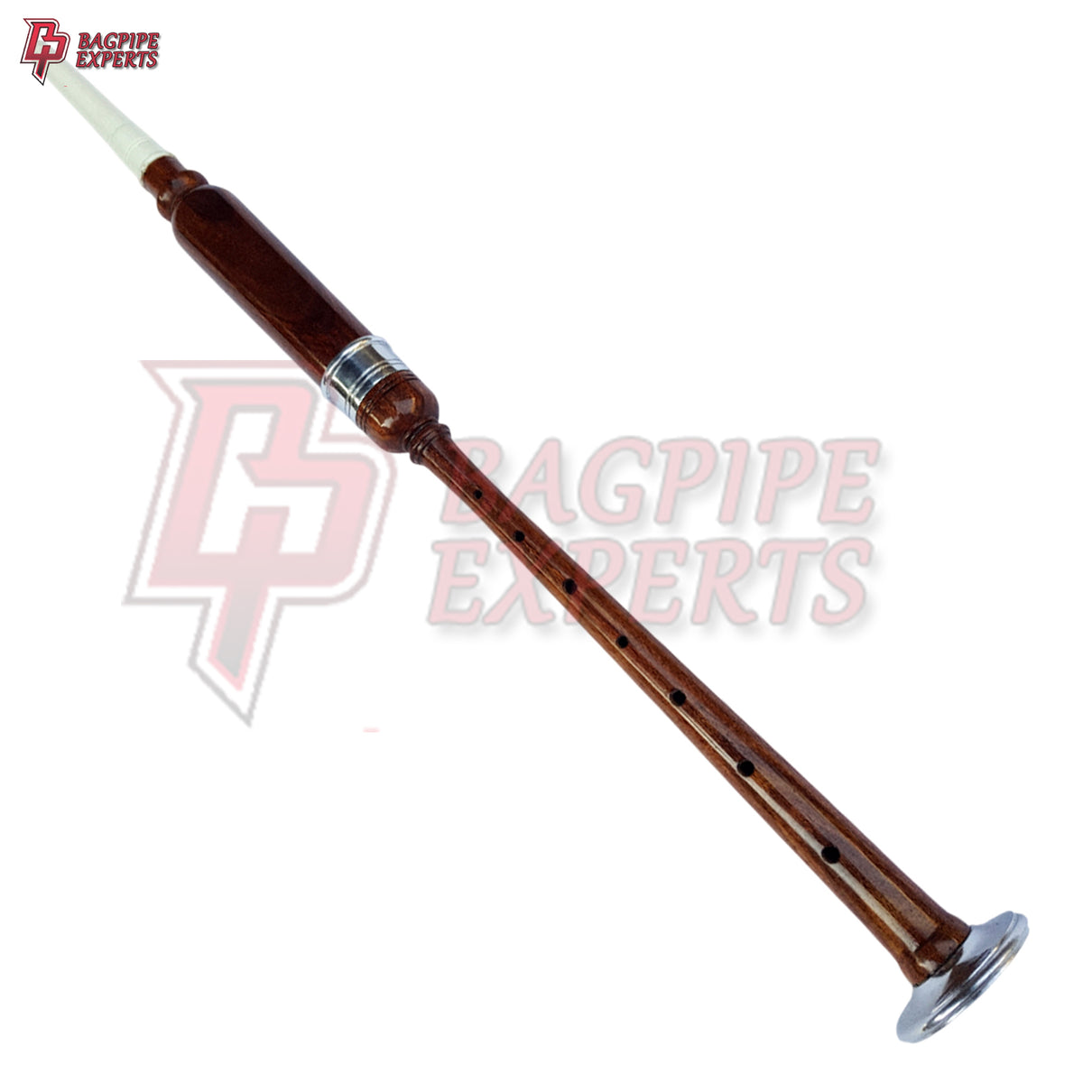 Bagpipe Practice Chanter – Natural Silver Finish with Carry Case