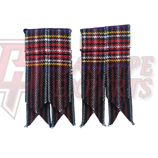 Black Stewart Kilt Flashes – Traditional Highland Wear Accessory