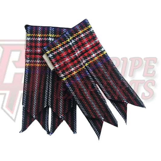 Black Stewart Kilt Flashes – Traditional Highland Wear Accessory
