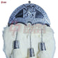 Dress Sporran – White Rabbit Hair with Lion Rampant Chrome Cantle