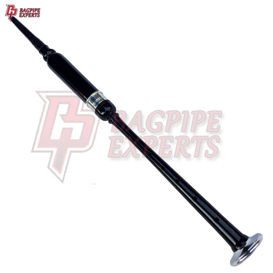 Highland Bagpipe Practice Chanter – Rosewood Black Finish with Silver Mounts & Bag