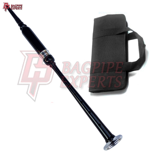 Highland Bagpipe Practice Chanter – Rosewood Black Finish with Silver Mounts & Bag