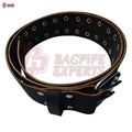 Double Prong Black Leather Belt for Kilt – Heavy-Duty Highland Accessory