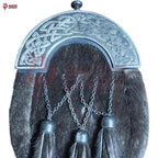 Luxury Full Dress Sporran – Crossed Tassels & Polished Chrome Cantle for Highland Attire