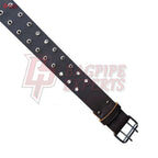 Double Prong Black Leather Belt for Kilt – Heavy-Duty Highland Accessory